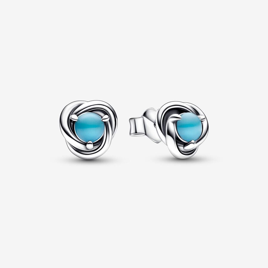 Eternity Circle Stud Earrings | December Turquoise