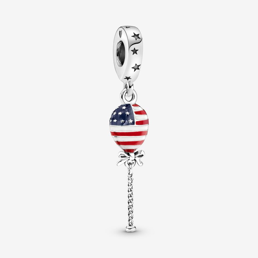 Stars, Stripes & Bow Balloon Dangle Charm