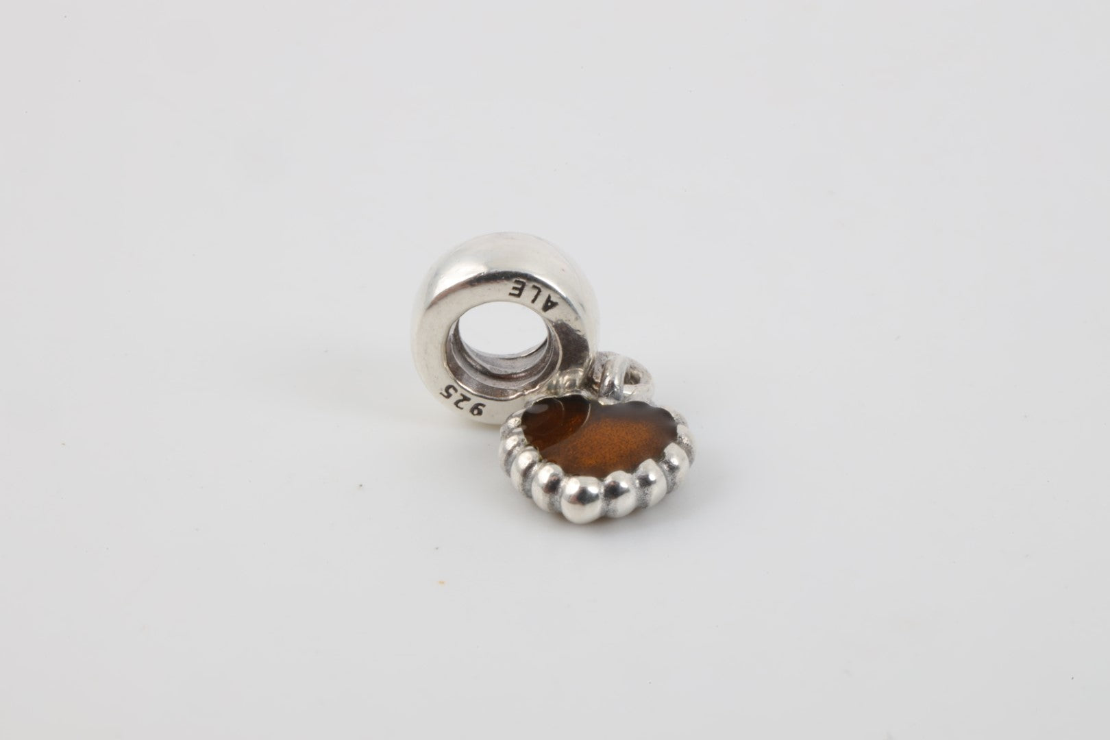 925 Silver Charm with Copper Enamel Heart Charm (2.47g.)