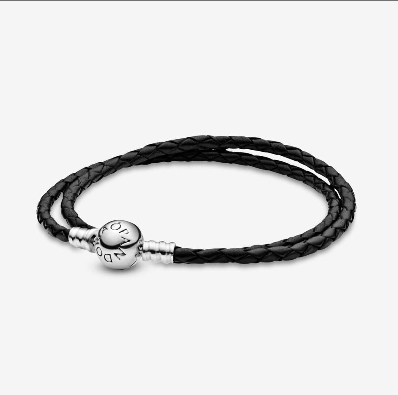 Moments Double Black Leather Bracelet