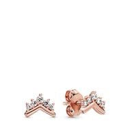 Tiara Wishbone CZ Stud Earring Rose