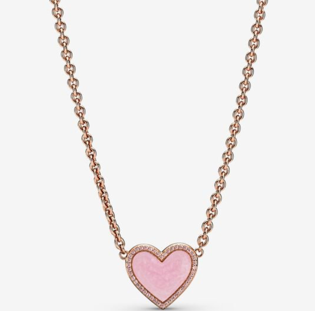 Rose Swirl Heart Necklace