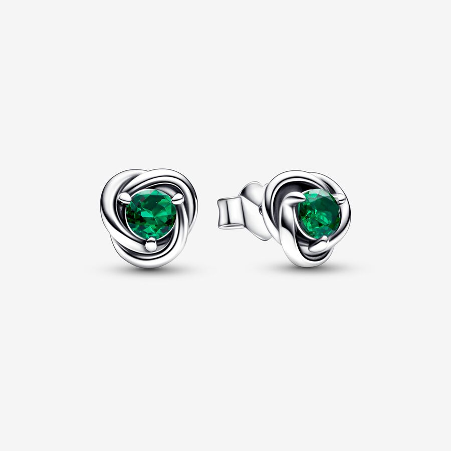 Eternity Circle Stud Earrings | May Emerald