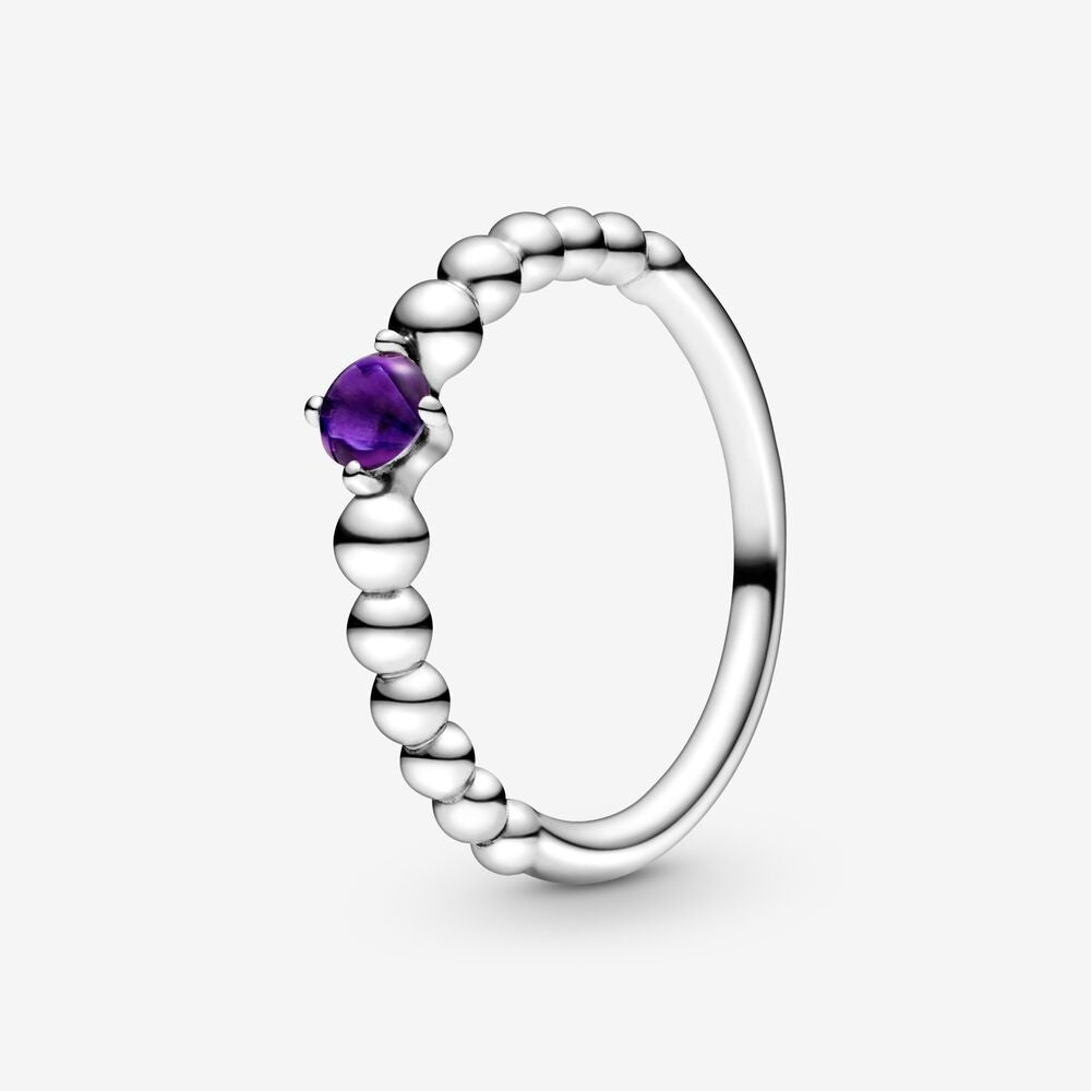 Purple Beaded Crystal Ring