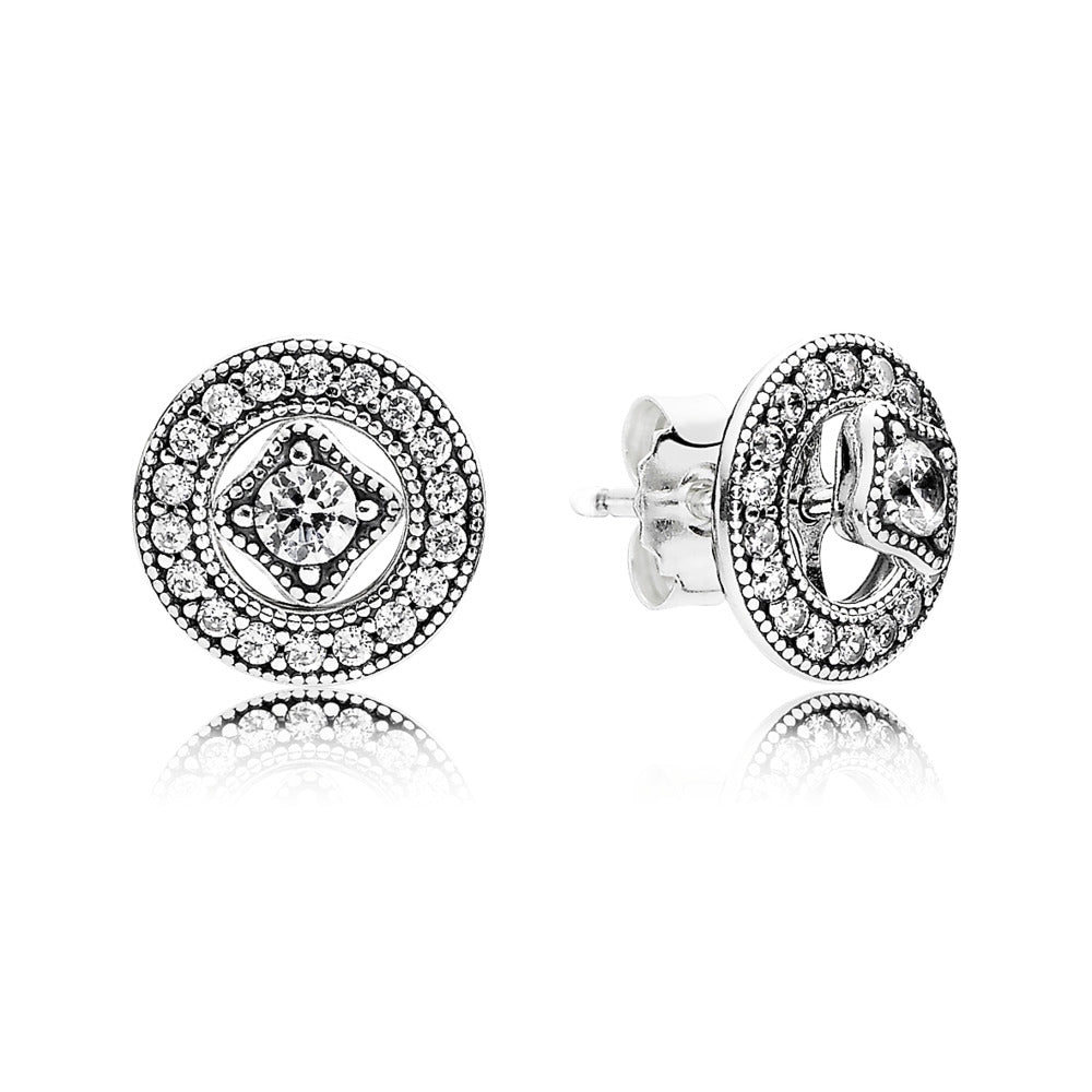 Vintage Allure Clear Post CZ Earring