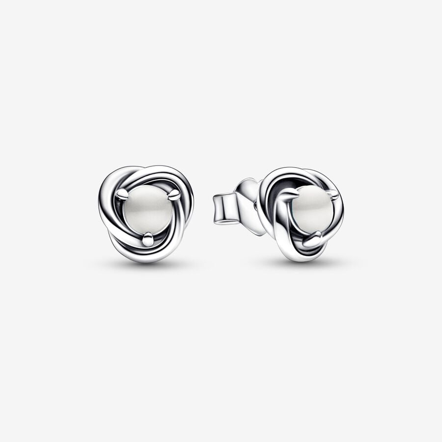 Eternity Circle Stud Earrings | June White