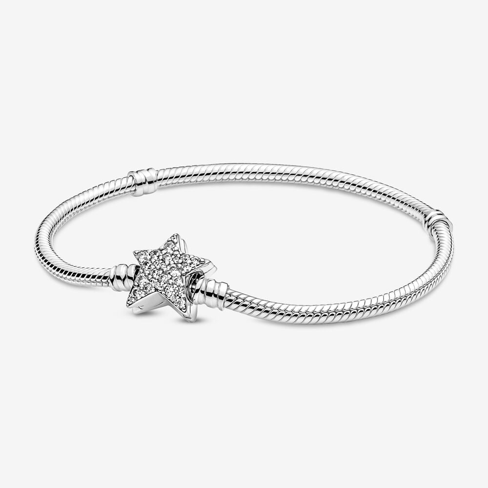 Moments Asymmetric Star Clasp Snake Chain Bracelet