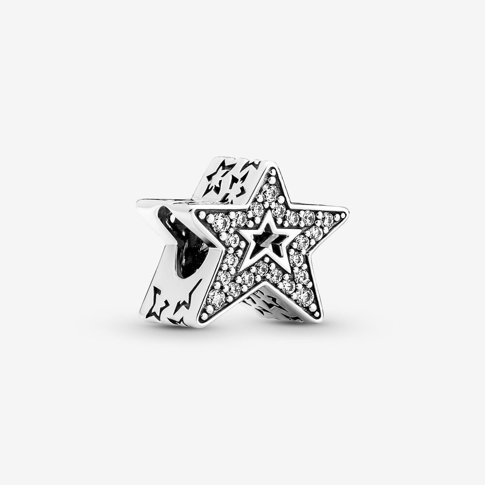 Sparkling Asymmetric Star Charm