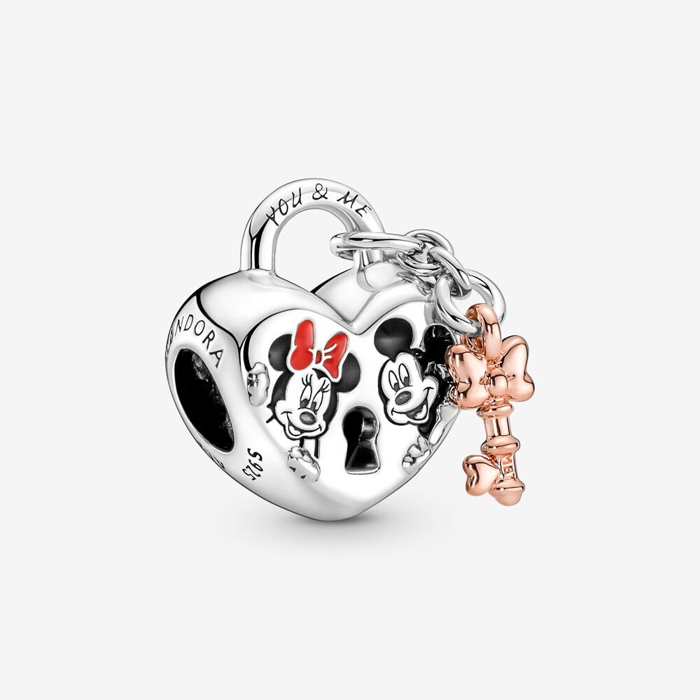 Disney Mickey & Minnie Mouse Padlock Charm