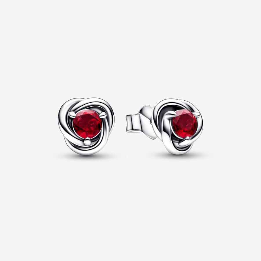 Eternity Circle Stud Earrings | July True Red