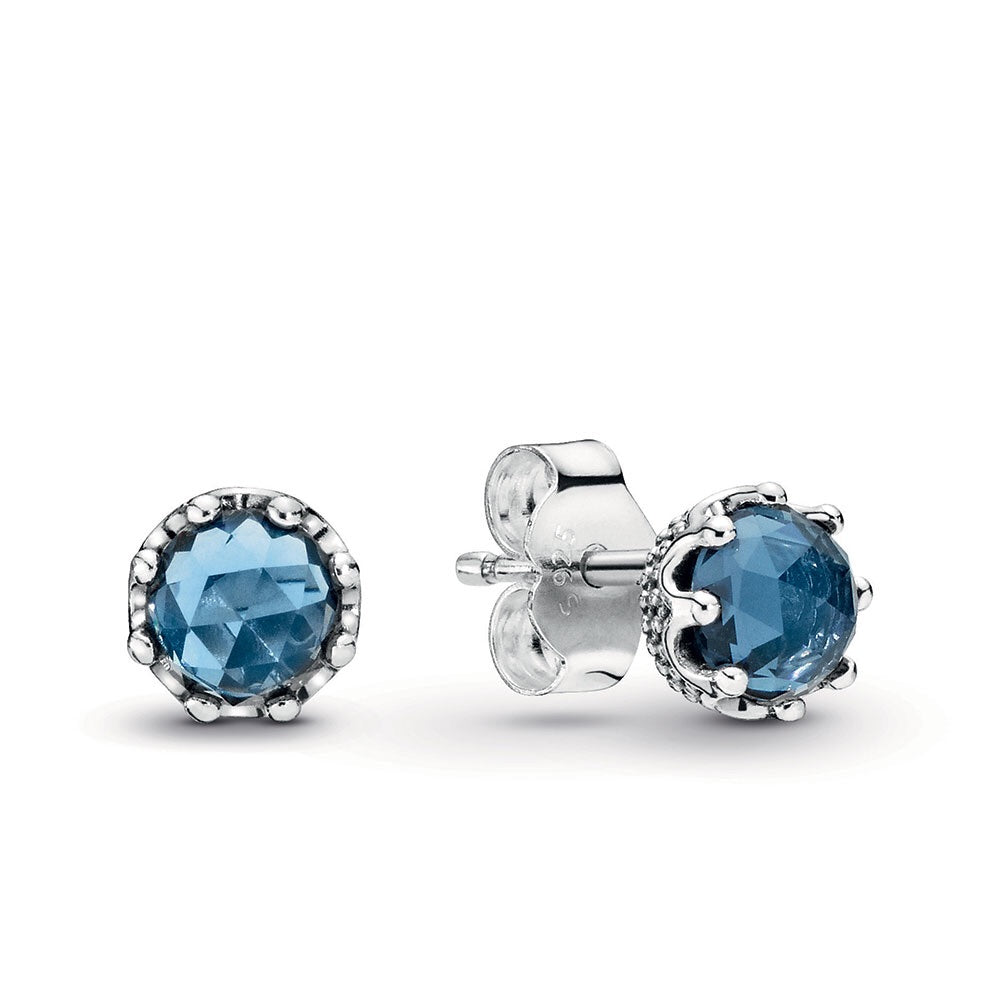 Sparkling Crown Stud Moonlight Blue Earring