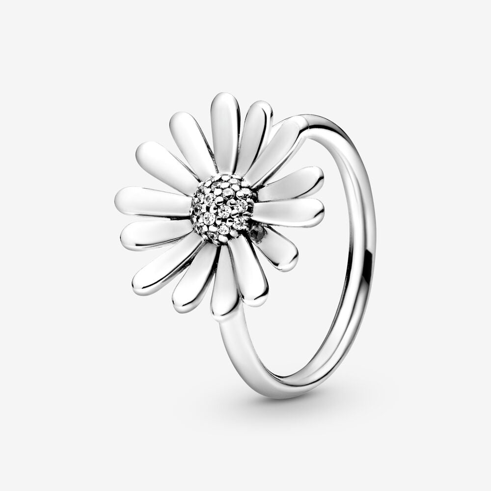 Pave Daisy Flower Statement Ring