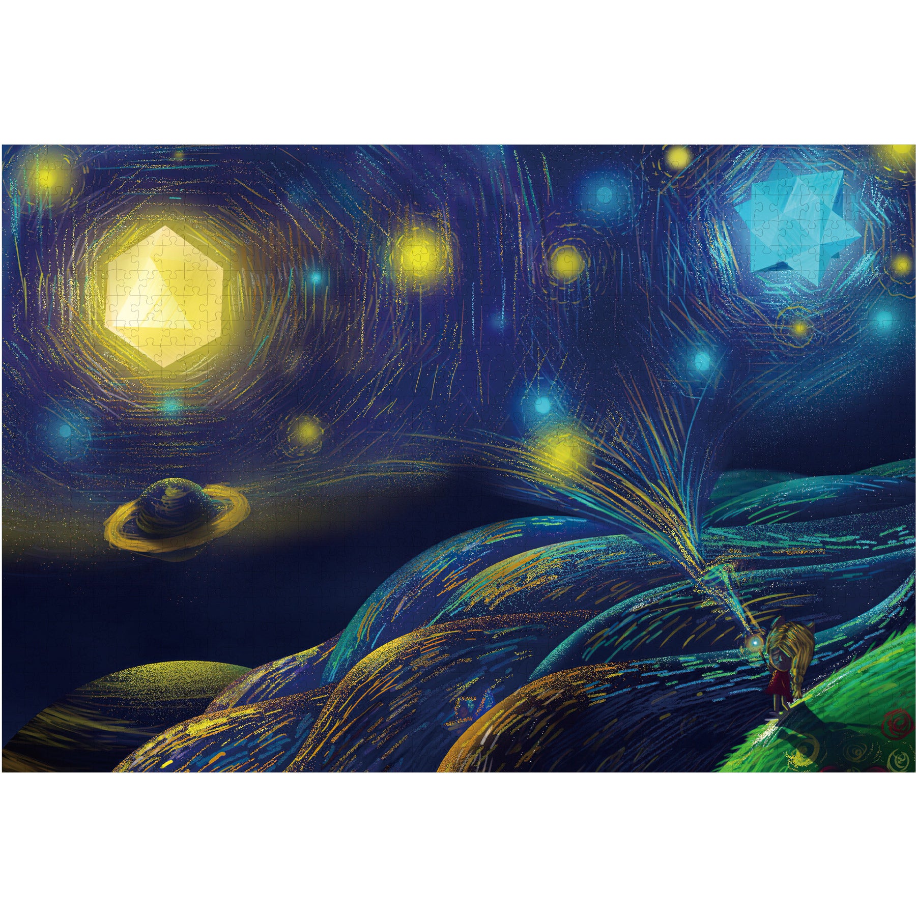 jigsaw puzzles for adults 2000 piece - Starry Night - No letters on back -  Not for beginners - modern