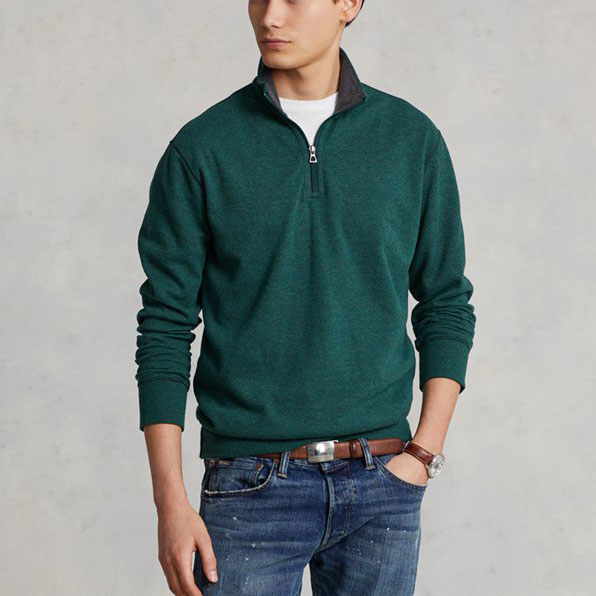 Manufacturer Pullover Men Long Sleeve Shirts Mens Men Half zip Pullover 1/4 Zip Collar Soft Quarter Zip 