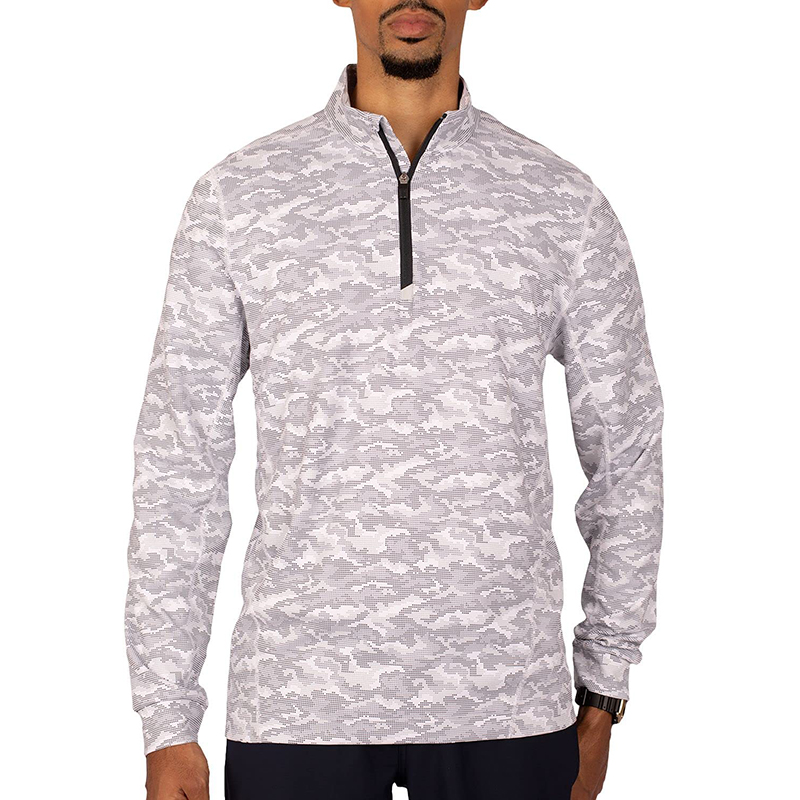 Oem Mens High Quality Mesh Cotton Blend Pullover Zip Collar 1/4 Zip Pullover -1986 GOLF