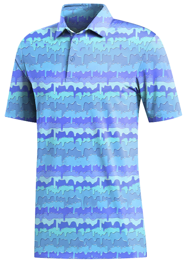 Men's Short Sleeve Sports Polo ShirtCustom Digital Print Patterned Sublimation Customize Logo Golf Shirt 