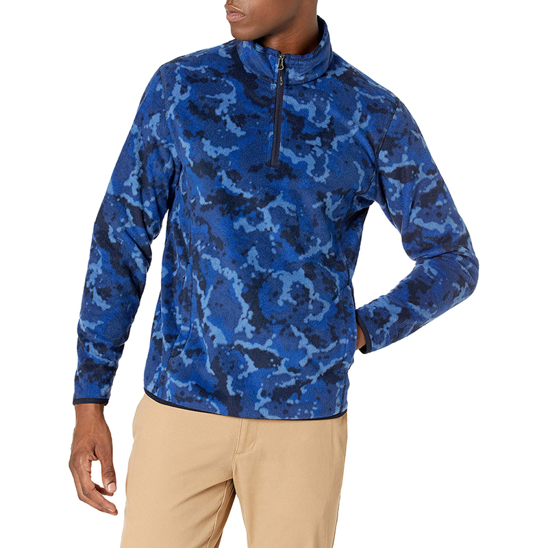 Men'S Long-Sleeve Casual Sweatshirt Square Pattern Zip Collar Quarter Zip-1986 GOLF