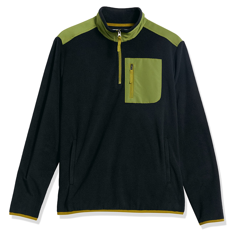 Blank Patchwork High Quality Manufacturer Wholesale Custom Logo Pullover Sweatshirt Zip Collar Golf Pullover-1986 GOLF