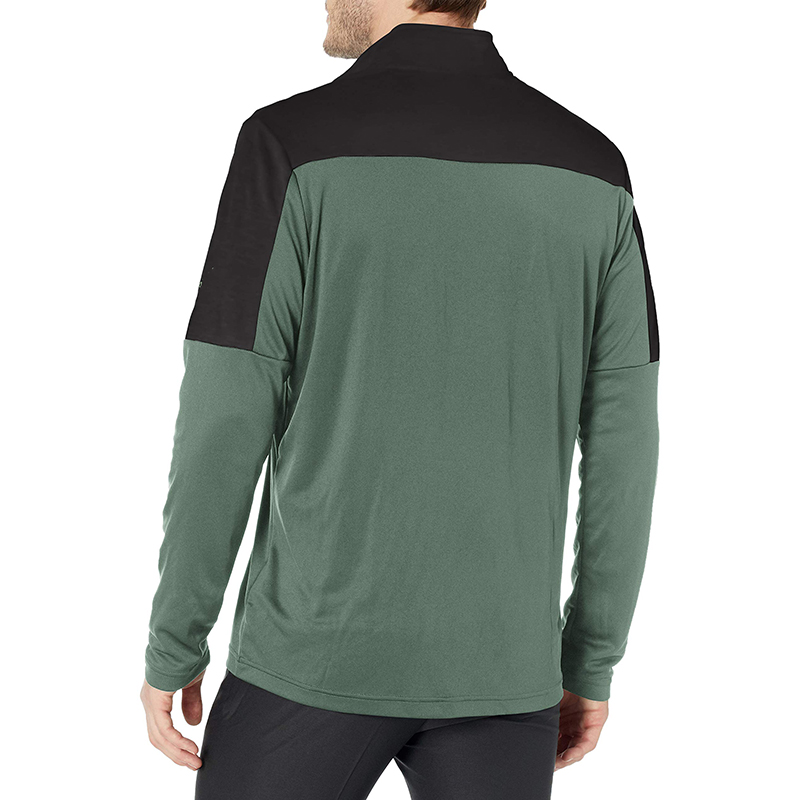 Custom Mens Outdoor Athletic Golf Game  Zip Collar Patchwork Light Cheap Sweat Fleece Jacket Zip Pullover -1986 GOLF