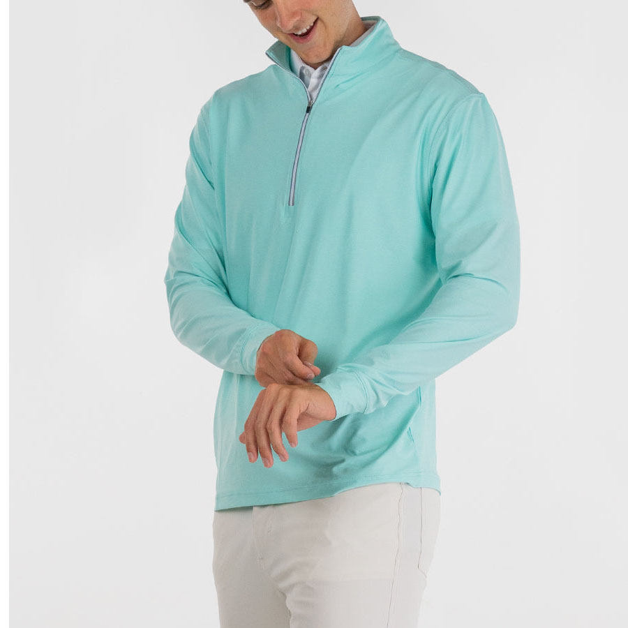 Manufacturer Pullover Men Long Sleeve Shirts Mens Fleece Pullover Lightweight Zip Collar Soft Quarter Zip 