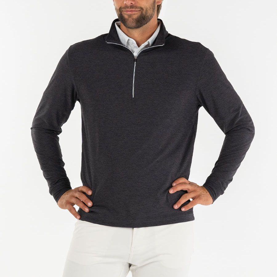 Manufacturer Pullover Men Long Sleeve Shirts Mens Fleece Pullover Lightweight Zip Collar Soft Quarter Zip 