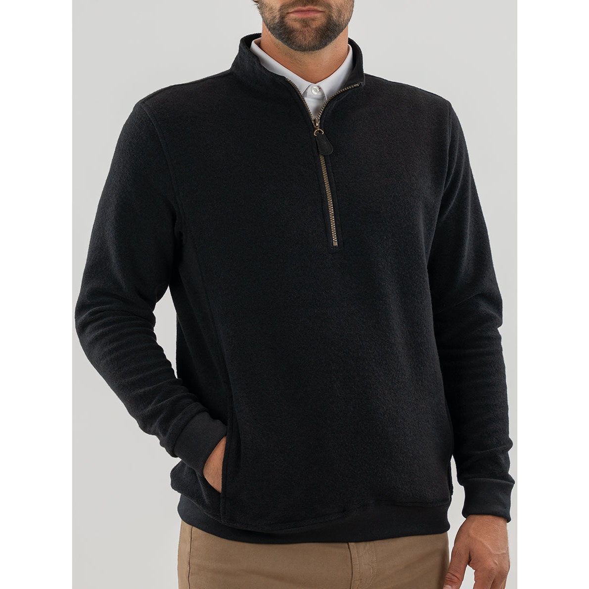 Manufacturer Pullover Men Long Sleeve Shirts Mens Men Half zip Pullover 1/4 Zip Collar Soft Quarter Zip 