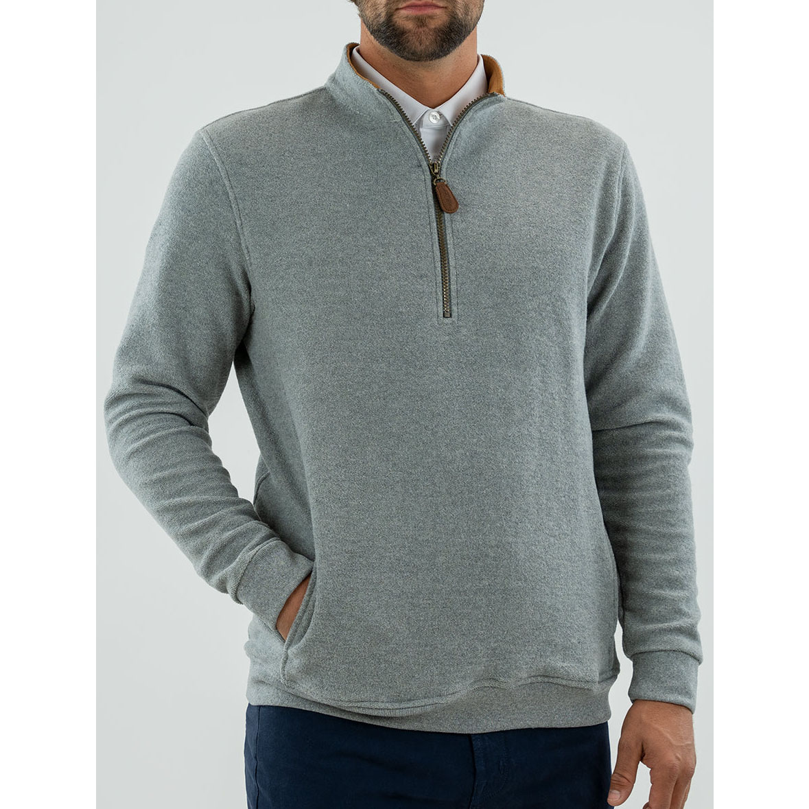 Manufacturer Pullover Men Long Sleeve Shirts Mens Men Half zip Pullover 1/4 Zip Collar Soft Quarter Zip 