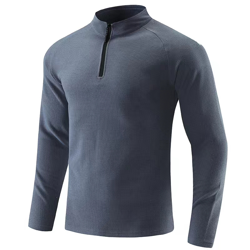 Hot Sale Breathable Mesh Moisture Wicking Stand Up Collar Long Sleeve Quarter Zip-1986 GOLF