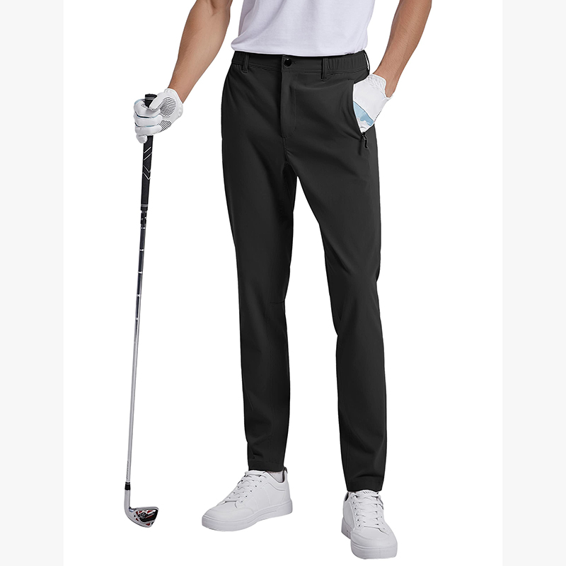Golf Pants Men Lightweight Dress Casual Tapered Zipper Pockets Stretch Slim Fit Hiking Pants-1986 GOLF