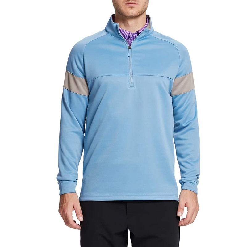 High Quality Custom Logo Long Sleeve Pullover Men Half Zip Zip Collar Quarter Zip Golf Pullover-1986 GOLF