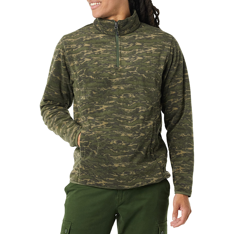 Men'S Long-Sleeve Casual Sweatshirt Square Pattern Zip Collar Quarter Zip-1986 GOLF