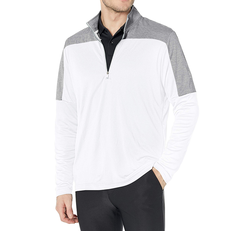 Custom Mens Outdoor Athletic Golf Game  Zip Collar Patchwork Light Cheap Sweat Fleece Jacket Zip Pullover -1986 GOLF