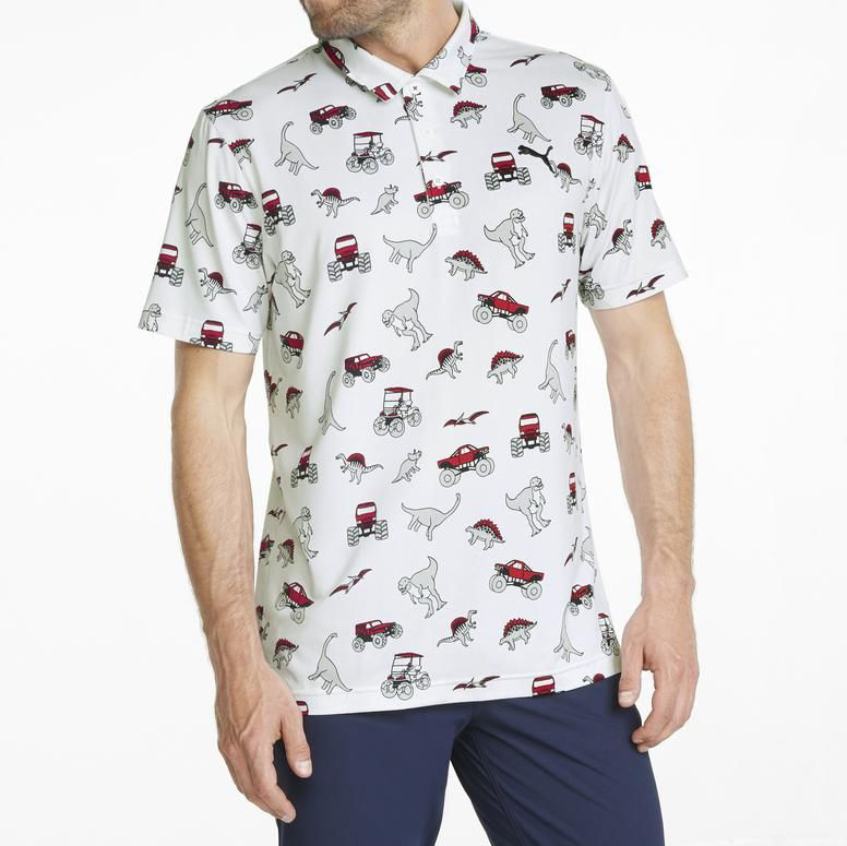 Pattern Print Digital Printing Performance Stretch Athletic Wear Golf Polo Shirts-1986 GOLF