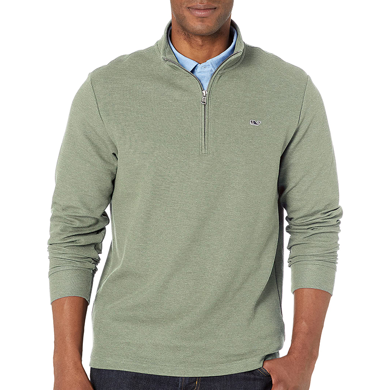 Men'S Sweaters Performance Fabric Custom Logo Pocket Patchwork Shirt Zip Collar Half Zip Pullover-1986 GOLF