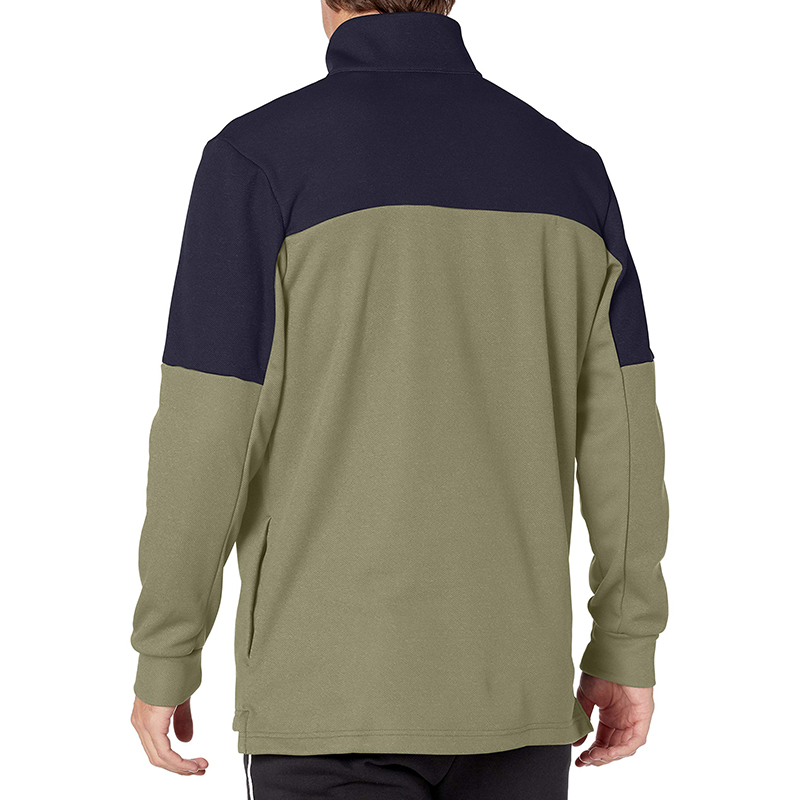 Manufacture High Quality Custom Logo Patchwork Blank Color Zip Collar Fleece Breathable Mesh Fabric Quarter Zip-1986 GOLF