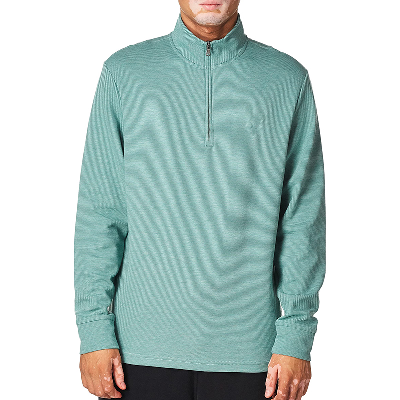 Men'S Sweaters Performance Fabric Custom Logo Pocket Patchwork Shirt Zip Collar Half Zip Pullover-1986 GOLF