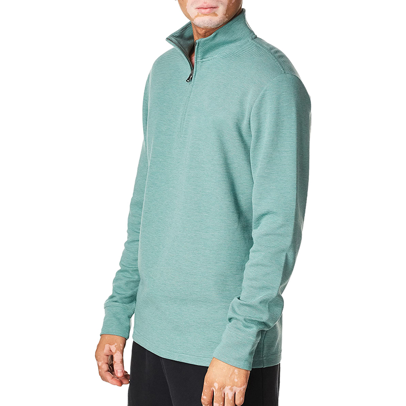 Men'S Sweaters Performance Fabric Custom Logo Pocket Patchwork Shirt Zip Collar Half Zip Pullover-1986 GOLF