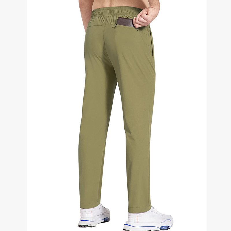 Men'S Running Pants Elastic Waist Zipper Pockets Lightweight Jogging Stretch Golf  Workout Pants-1986 GOLF