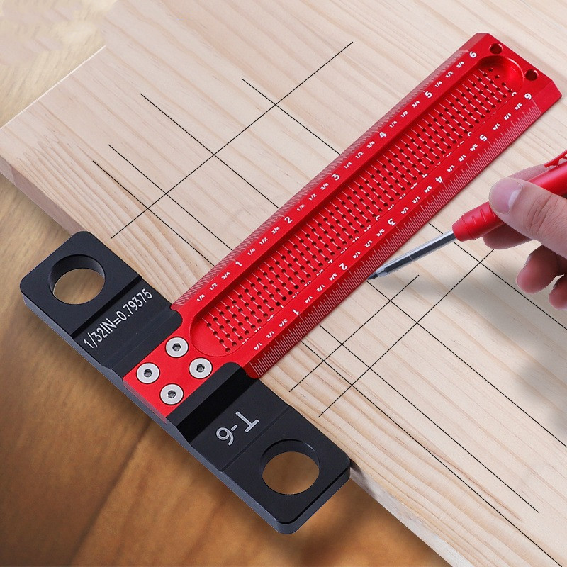 T-shaped scribing ruler high-precision Angle ruler multifunctional British scribing ruler special for woodworking