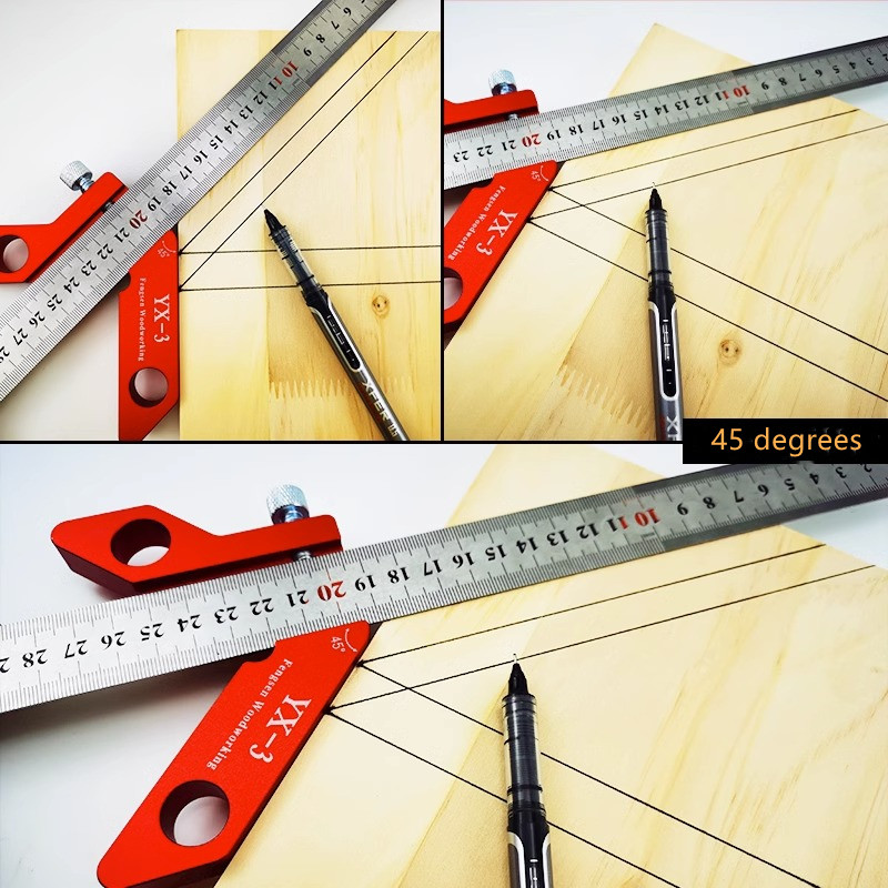 Woodworking YX-3 scriber Aluminum alloy 45 degrees 90 degrees scriber