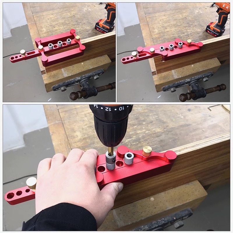 Self Centering Dowelling Jig Metric Dowel 6/8/10mm Punch Locator Drilling Tools for Woodworking