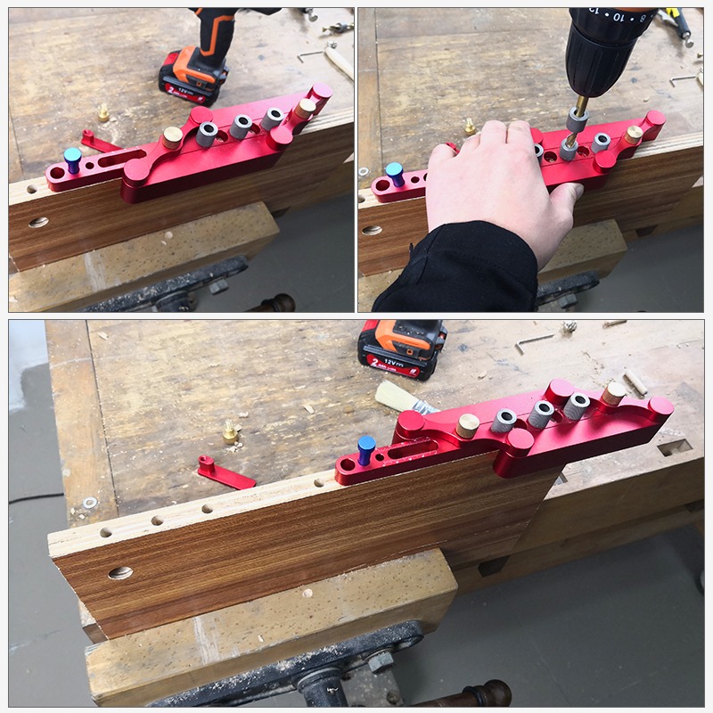 Self Centering Dowelling Jig Metric Dowel 6/8/10mm Punch Locator Drilling Tools for Woodworking