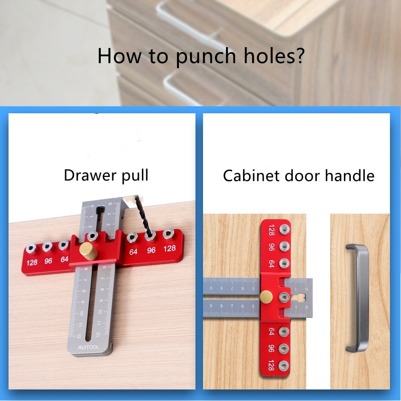 Handle perforated cabinet door handle locator Cabinet door drawer handle door handle Install woodworking tools