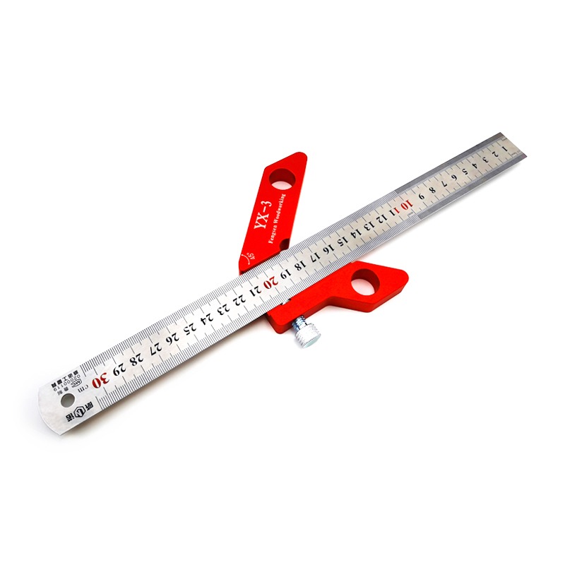Woodworking YX-3 scriber Aluminum alloy 45 degrees 90 degrees scriber ruler center right Angle woodworking auxiliary scriber gauge