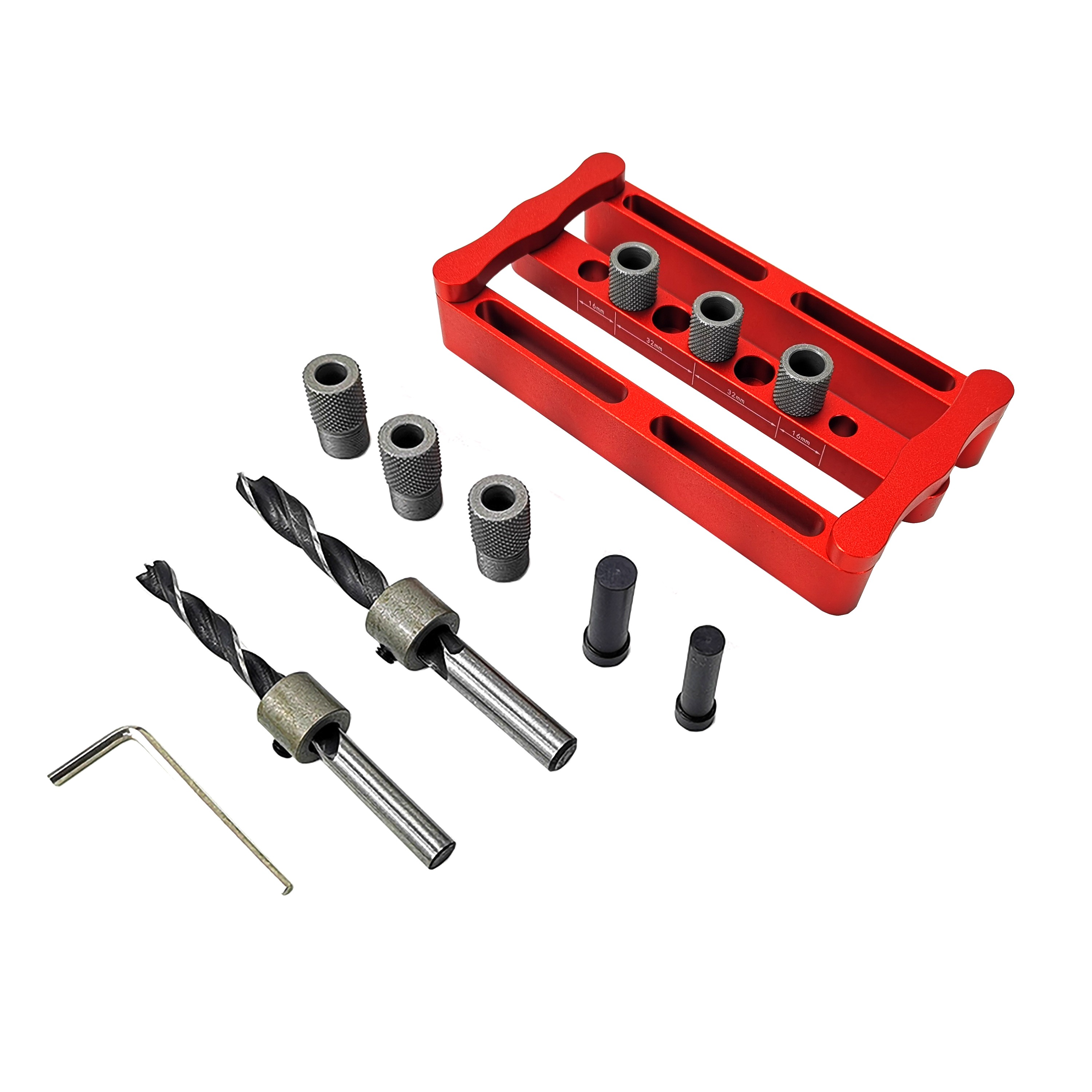 ENJOYWOOD X320 Self Centering Dowelling Jig Metric Inch Dowel Punch Locator Drilling Tools for Woodworking - Metric