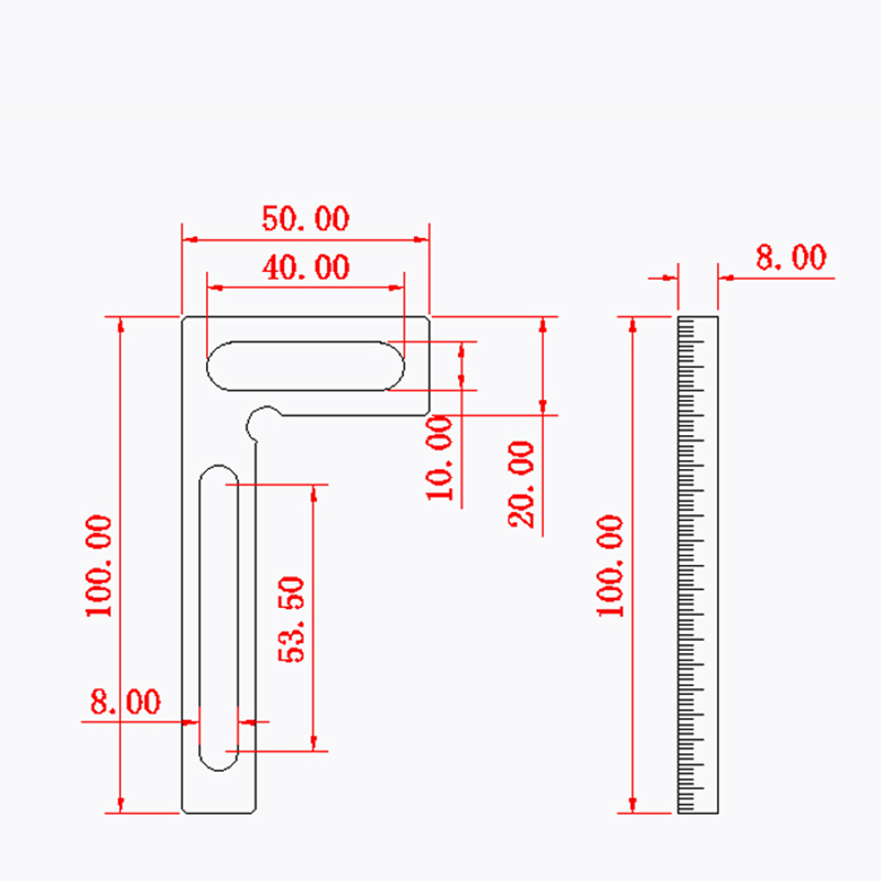 Tianli Right Angle Positioning Measuring Ruler Aluminium Alloy Woodworki