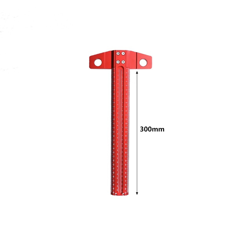 Drillpro Woodworking wire marking machine T-scale 1mm hole cross scale aluminum alloy marking gauge 300/400/500/600mm 