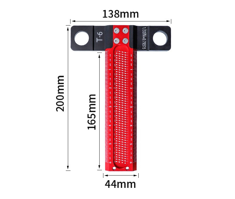 T-shaped scribing ruler high-precision Angle ruler multifunctional British scribing ruler special for woodworking