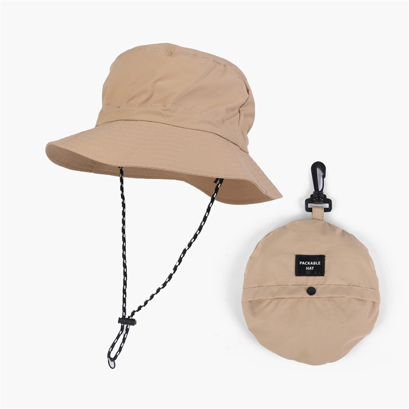 Blank Water Resistant Packable Bucket Hat with String UPF 50+ Wholesale - 128
