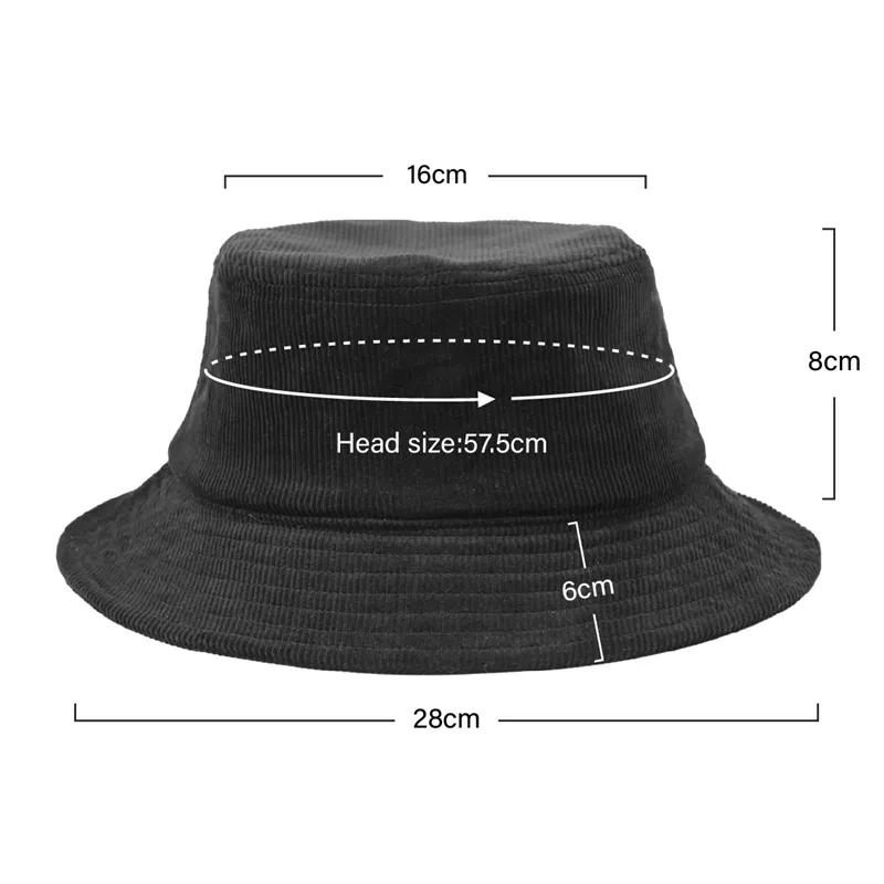 Wholesale Blank & Custom Wide Brim Corduroy Bucket Hat Bulk